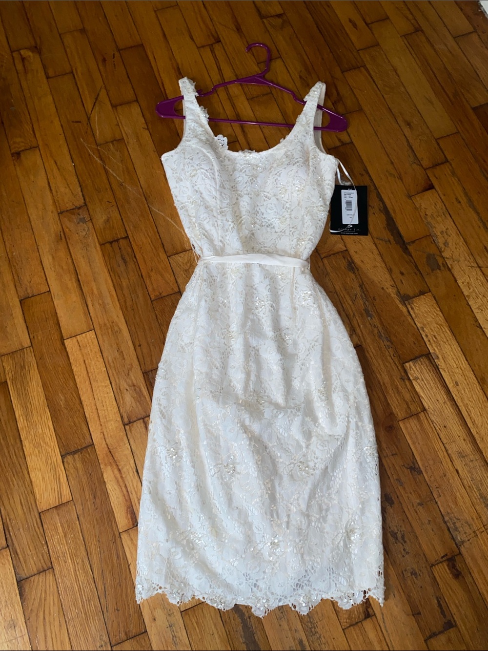 JS Boutique Cream Lace Midi Dress
